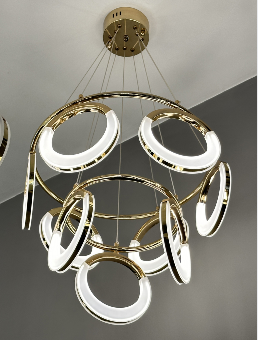 Circular LED Pendant Light in Gold Finish 6+3