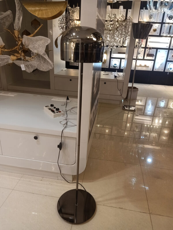 Chrome Floor Lamp with Dome Shade