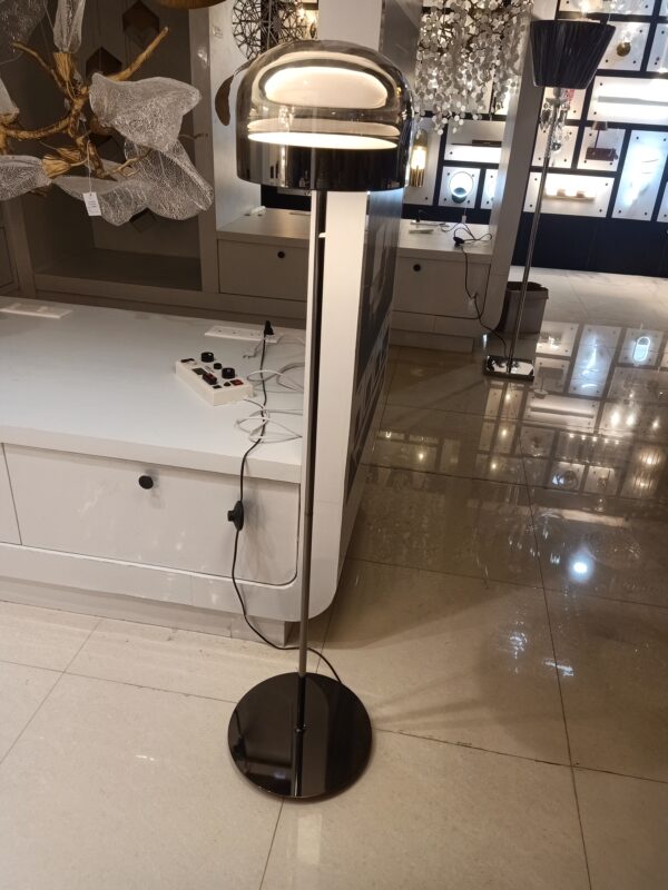 Chrome Floor Lamp with Dome Shade - Image 2