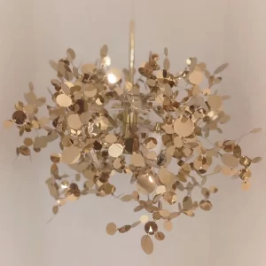 Elegant Gold Leaf Chandelier