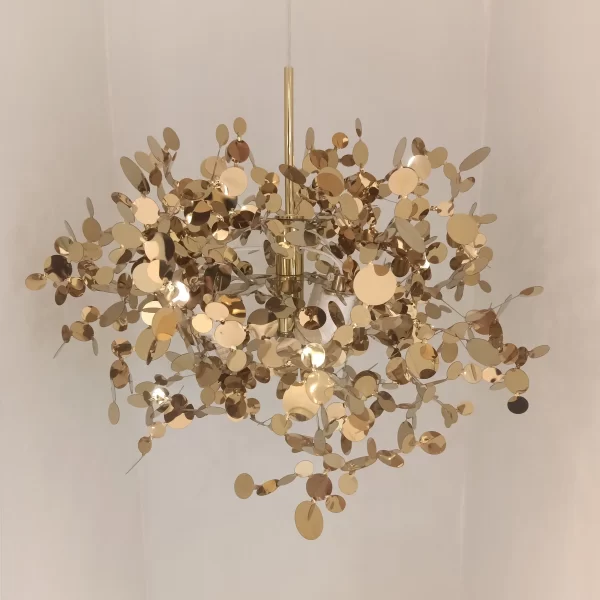 Elegant Gold Leaf Chandelier - Image 3