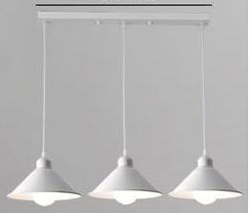Elegant White Pendant Ceiling Light Fixture – Triple Cone Design